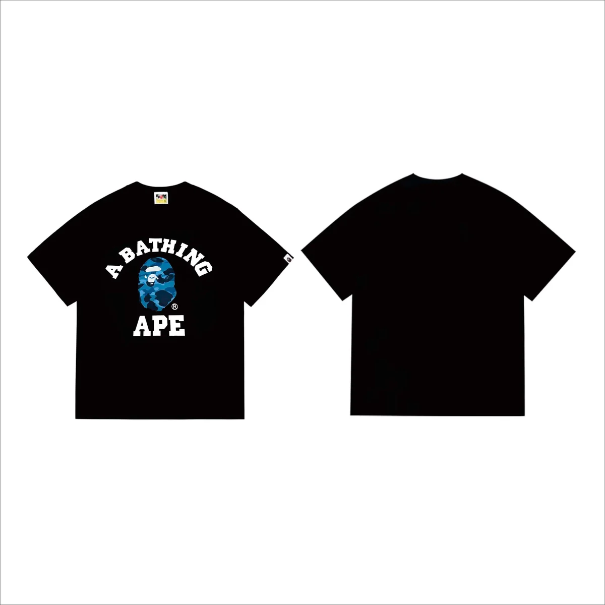 A Bathing Ape BAPE College T-Shirt Blue Camo Black Black - 1
