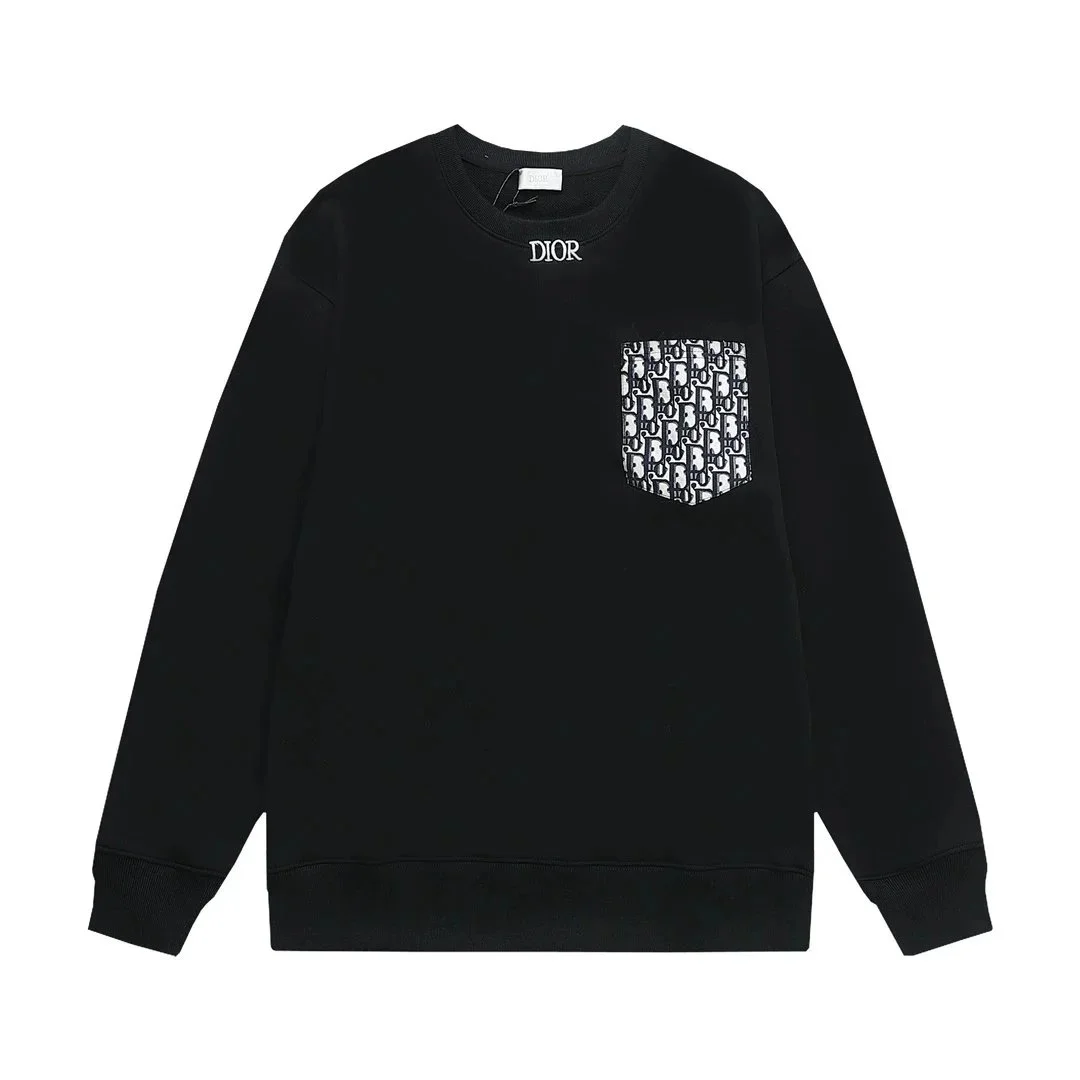 Dior Dior Oblique Black Logo Pocket T-Shirt Black - 1