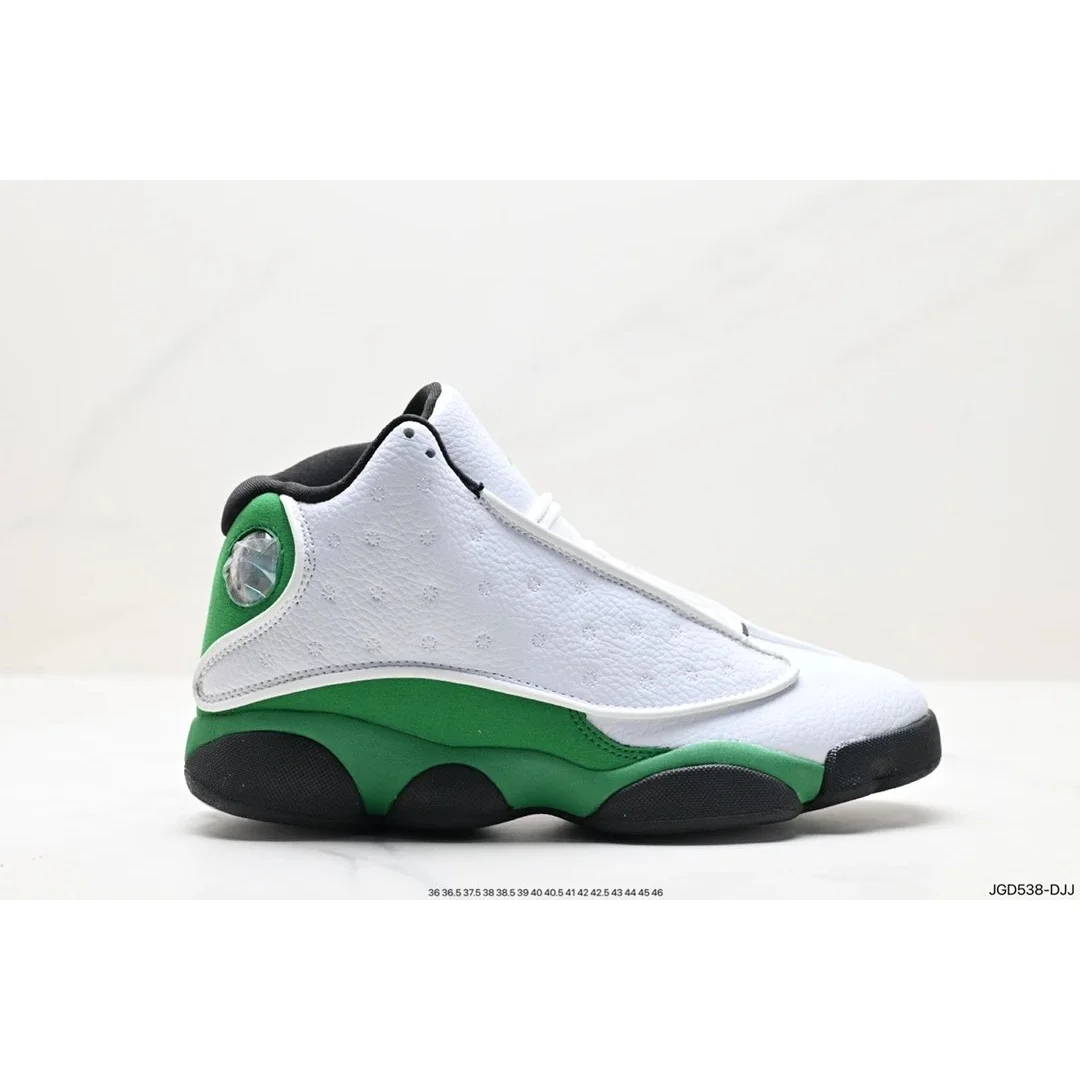 Jordan Nike Air Jordan 13 White Green Black Sneakers White - 1