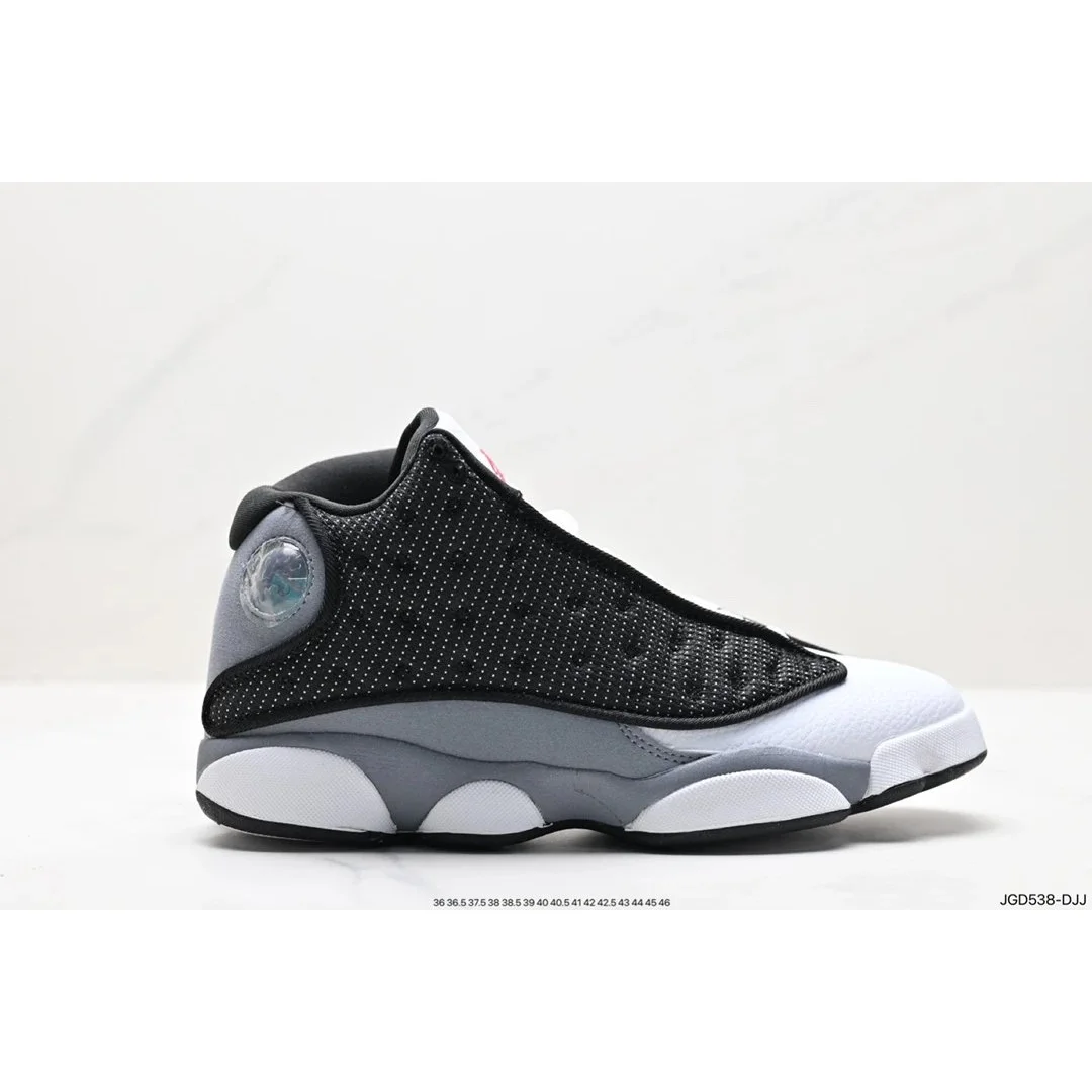 Jordan Nike Air Jordan 13 Cool Grey White Sneakers Black - 1