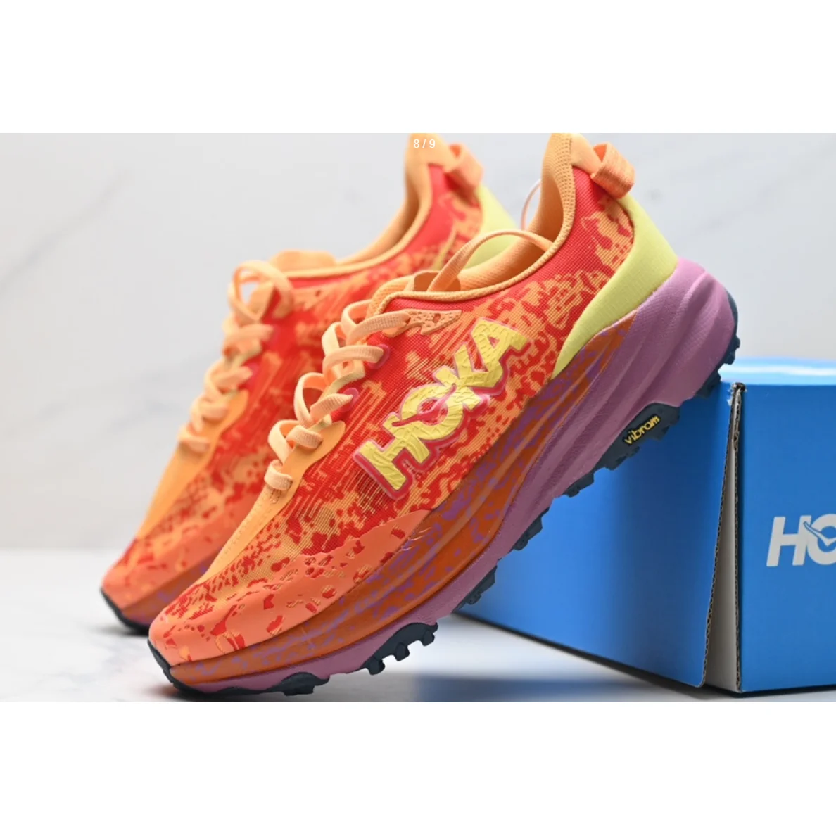 Hoka Hoka Clifton 9 Orange Glow Trail Running Shoes Orange - 1