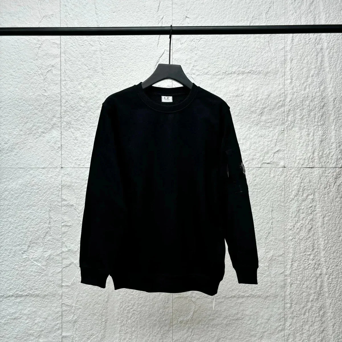 CP Company CP Company Goggle Black Crew Neck Sweatshirt Black - 1