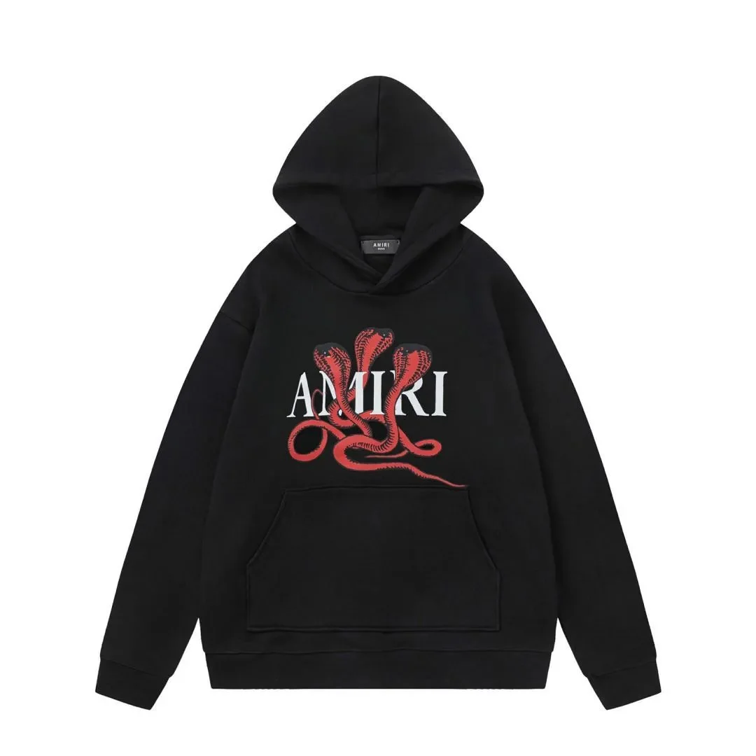 Amiri Amiri Black & Red Snake Graphic Hoodie Black - 1