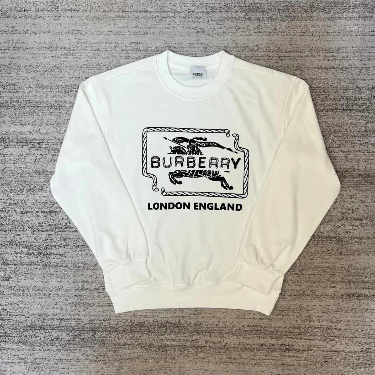 Burberry Burberry London England Crewneck Sweatshirt White White - 1