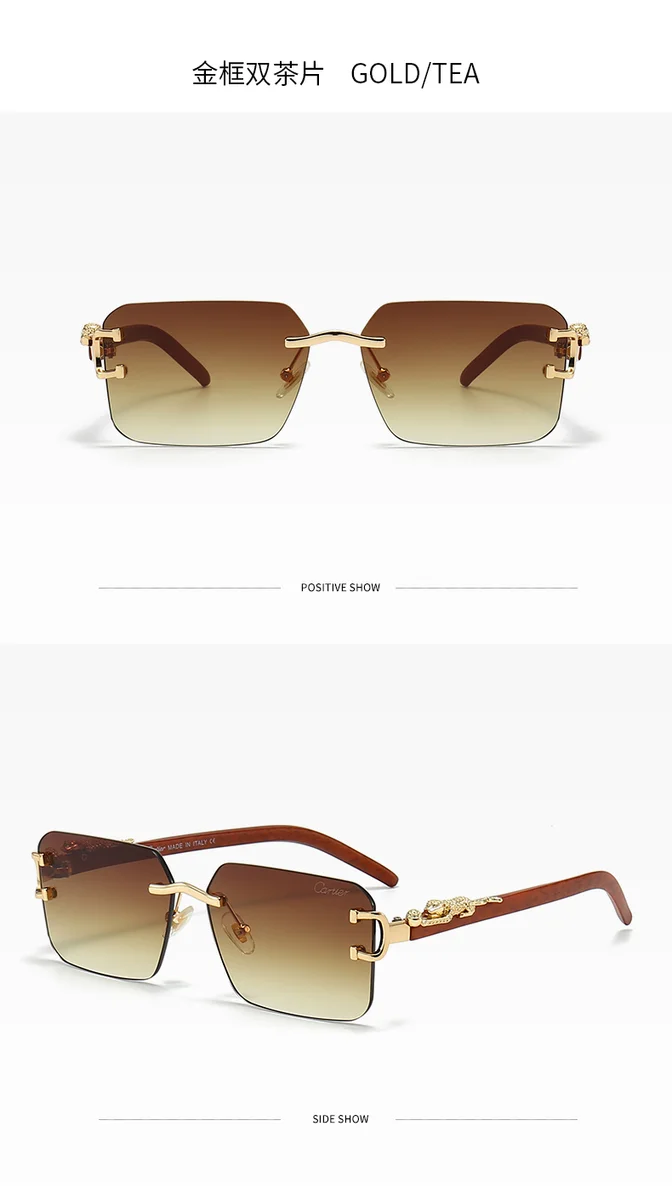 Cartier Cartier Soleil Blanc Gold/Tea Sunglasses Gold - 1