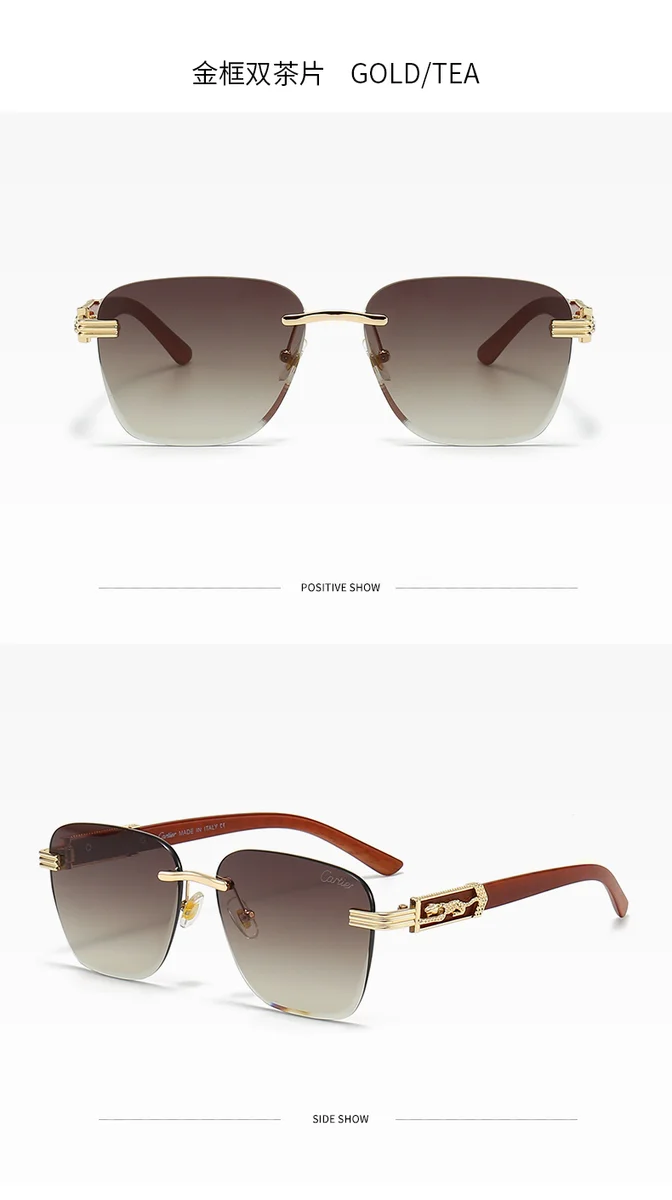 Cartier Cartier Soleil Blanc Gold/Tea Sunglasses Gold - 1
