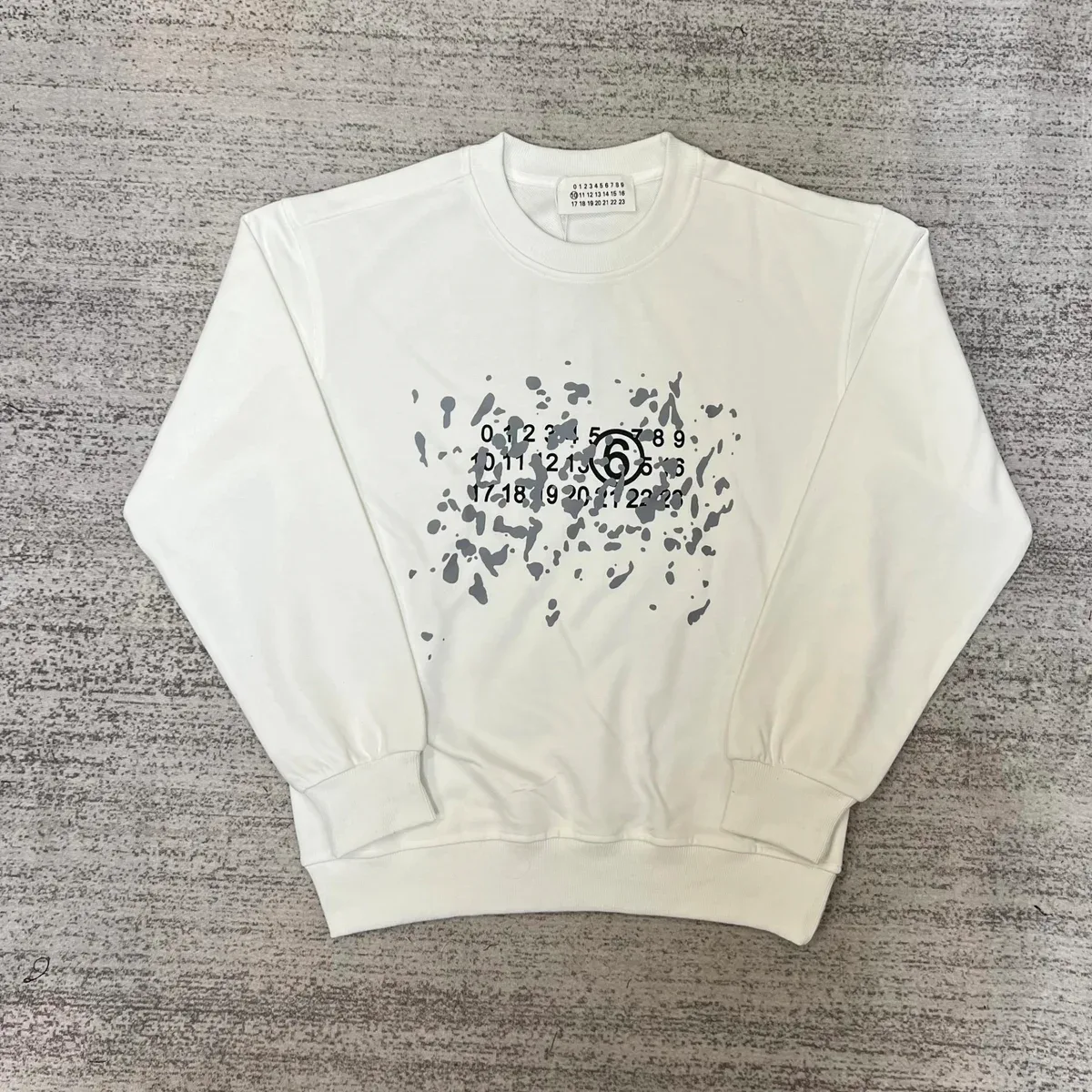Maison Margiela Maison Margiela White Splatter Print Crewneck Sweatshirt White - 1