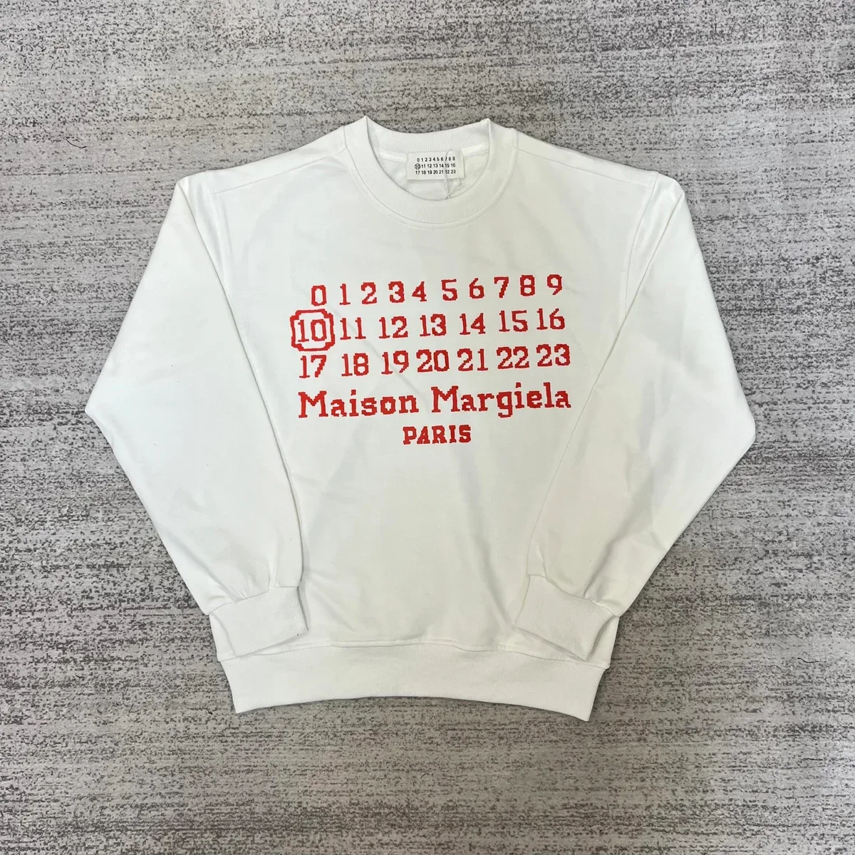 Maison Margiela Maison Margiela White Numeric Print Crewneck Sweatshirt White - 1