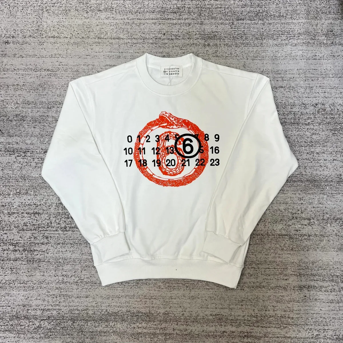 Maison Margiela Maison Margiela Tabi White Snake Print Crewneck Sweatshirt White - 1