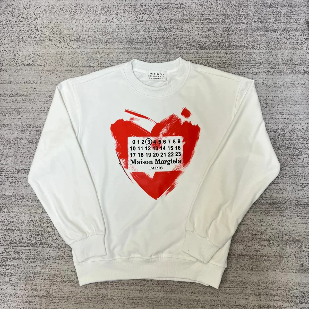 Maison Margiela Maison Margiela White Heart Print Crewneck Sweatshirt White - 1