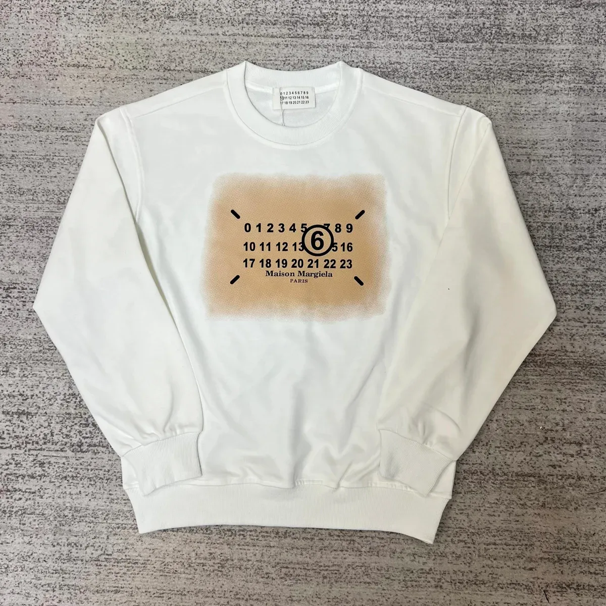 Maison Margiela Maison Margiela White Numeric Print Crewneck Sweatshirt White - 1