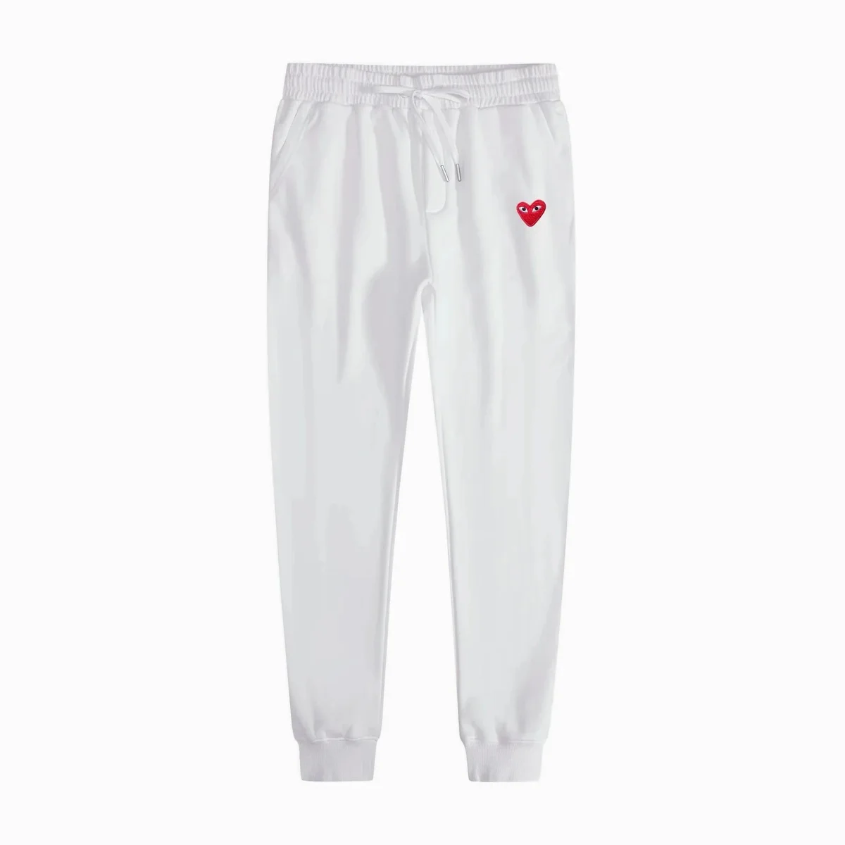 Comme des Garçons Comme des Garçons Play White Heart Logo Sweatpants White - 1