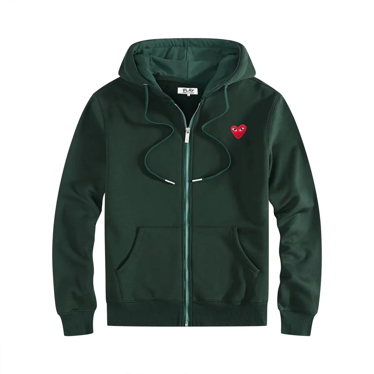 Comme des Garçons Comme des Garçons Play Zip-Up Hoodie Forest Green Green - 1
