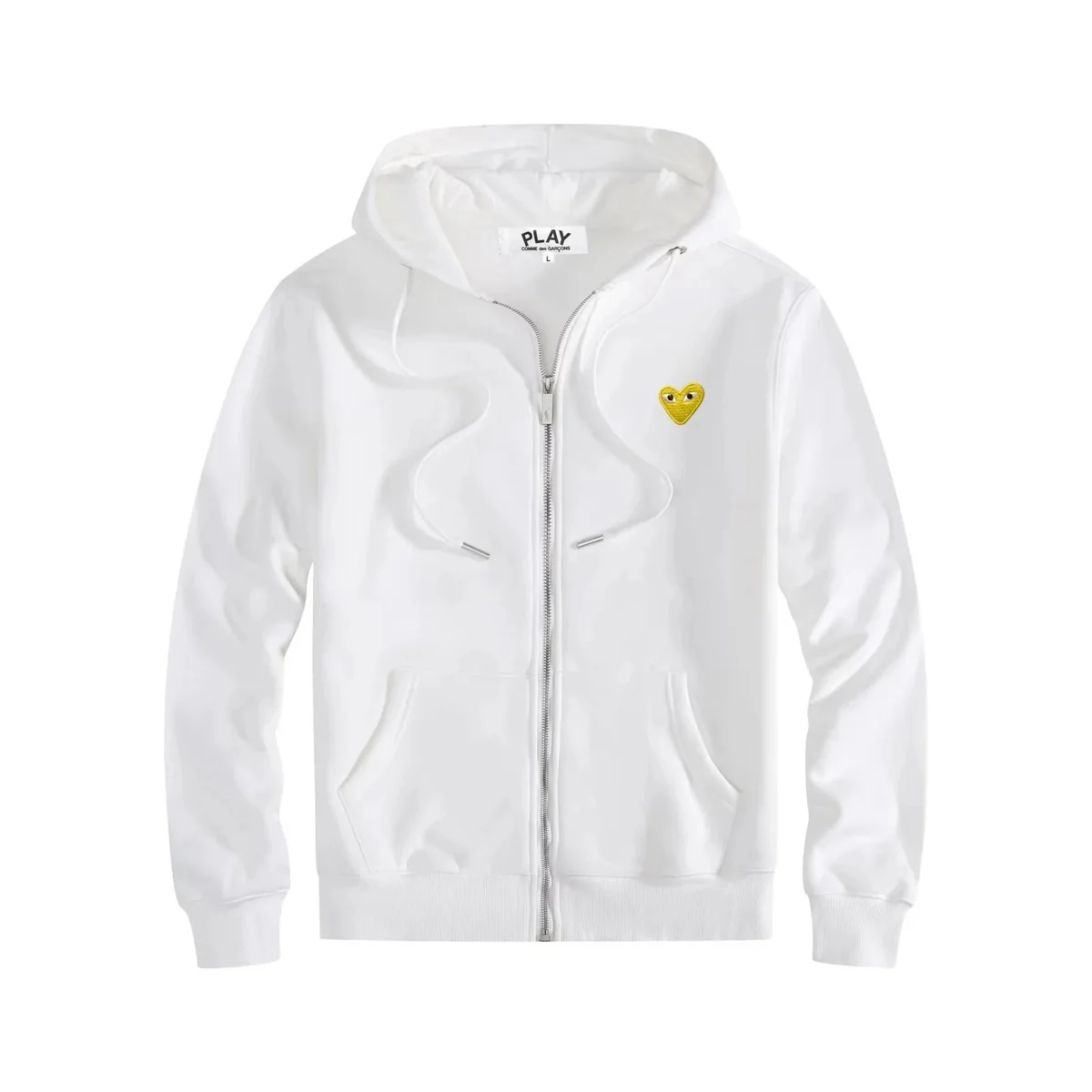 Comme des Garçons Comme des Garçons Play Zip-Up Hoodie White Heart Logo White - 1