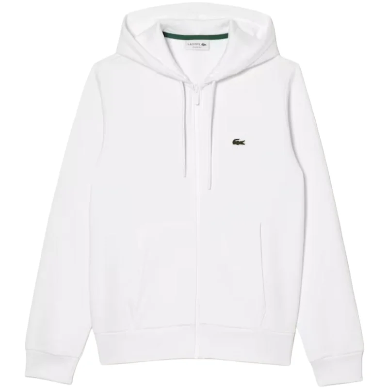 Lacoste Lacoste L.12.12 Zip-Up Hoodie White Hooded Sweatshirt White - 1