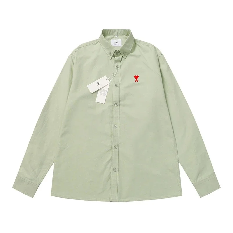 Ami Paris Ami Paris Ami de Coeur Grass Green Long Sleeve Shirt Green - 1