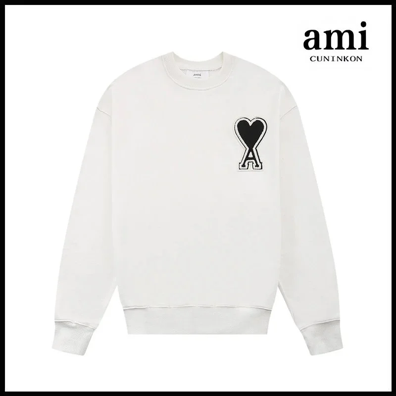 Ami Paris Ami Paris Ami de Cœur 611 White Heart Logo Crewneck Sweatshirt White - 1