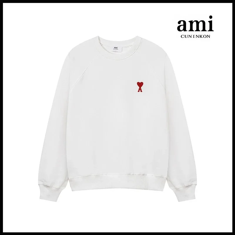 Ami Paris Ami Paris Ami de Coeur White Heart Crewneck Sweatshirt White - 1