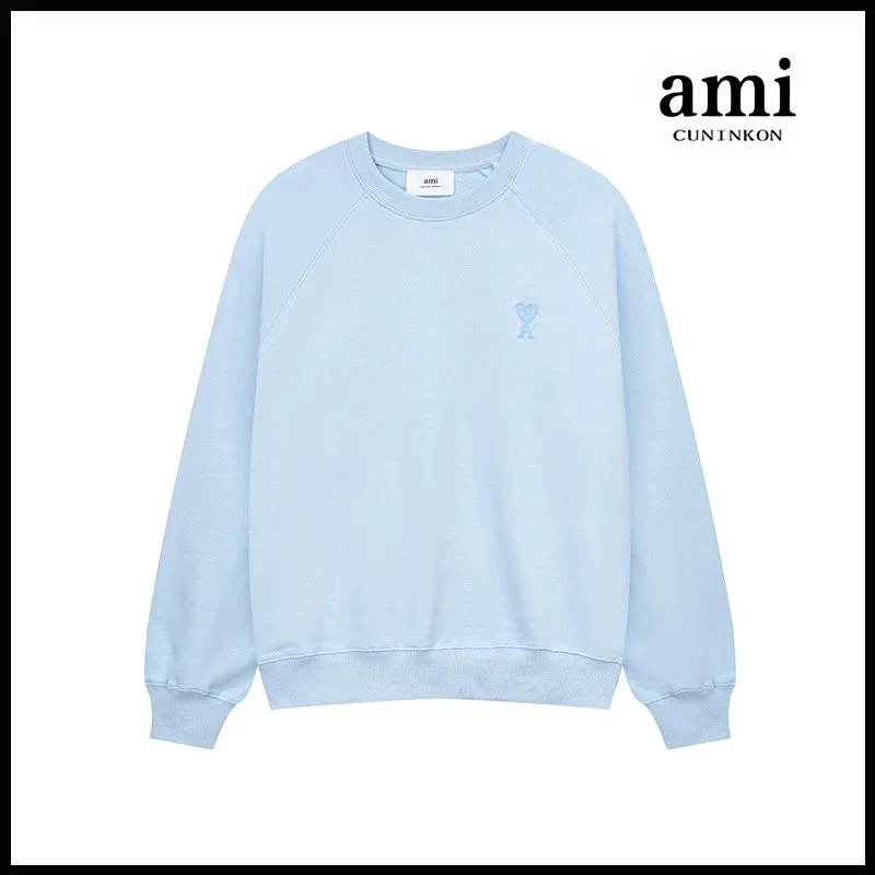 Ami Paris Ami Paris Ami de Coeur Sky Blue Crewneck Sweatshirt Blue - 1