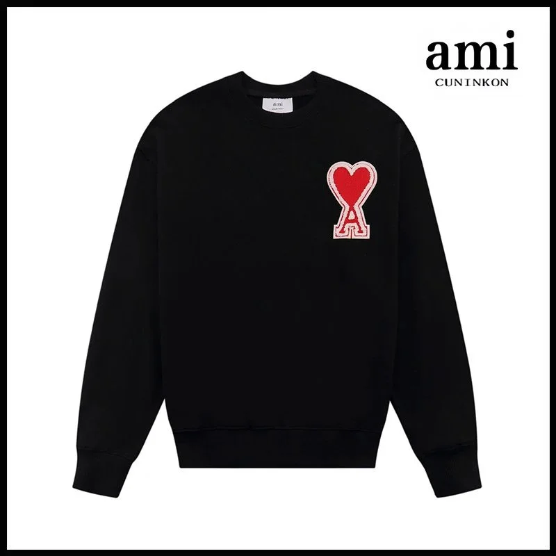 Ami Paris Ami Paris Ami de Cœur Black Red Heart Crewneck Sweatshirt Black - 1