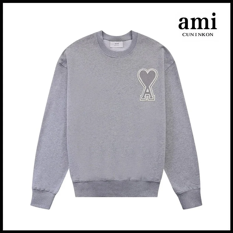Ami Paris Ami Paris Ami de Coeur 611 Grey Crewneck Sweatshirt Grey - 1