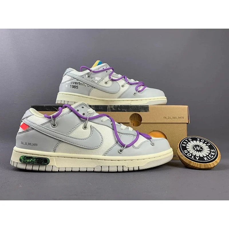 Nike Nike Dunk Low Off-White 'The 10' Purple Laces Sneakers Grey - 1