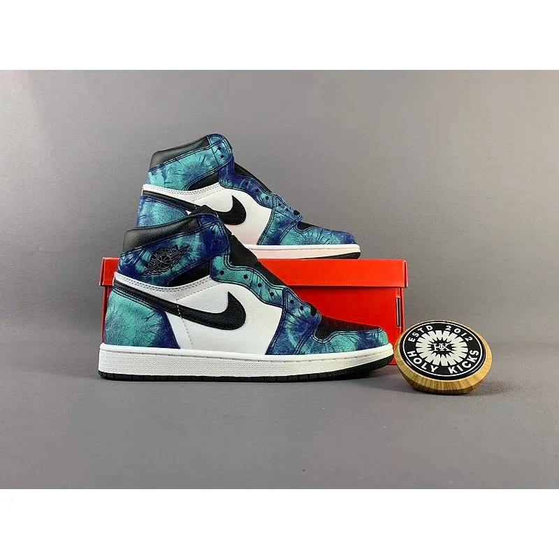 Jordan Nike Air Jordan 1 Tie-Dye Blue Sneakers Blue - 1