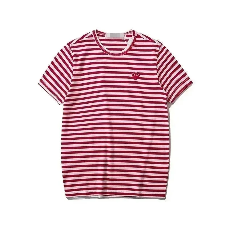Comme des Garçons Comme des Garçons Play Striped Heart T-Shirt Red Red - 1