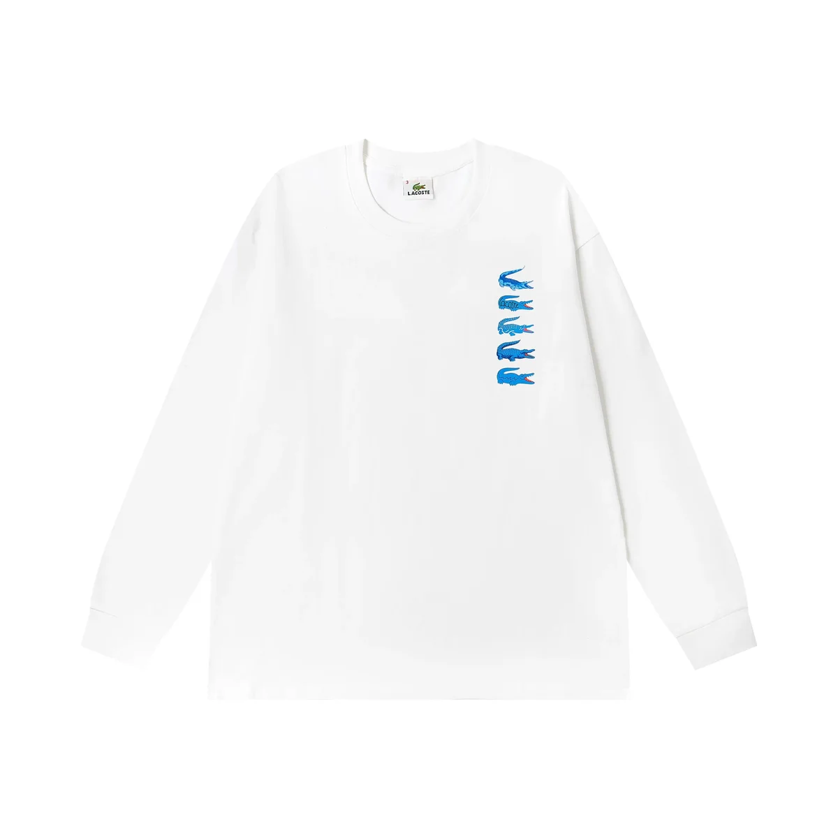 Lacoste Lacoste L.12.12 White Crocodile Print Long Sleeve Shirt White - 1