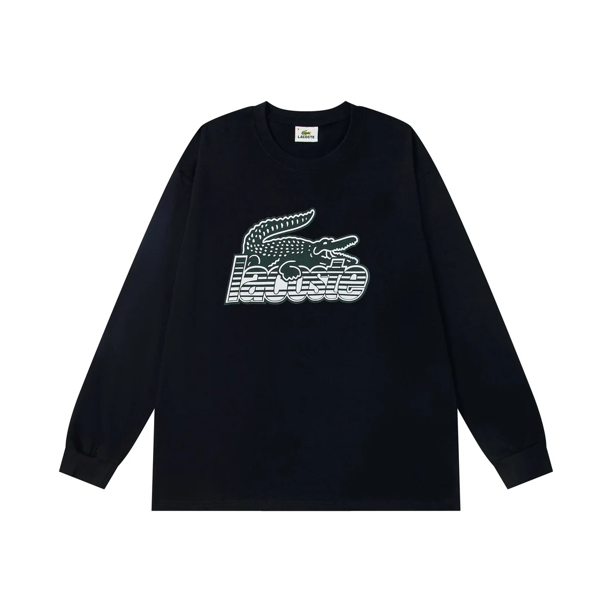 Lacoste Lacoste L.12.12 Crocodile Logo Long Sleeve T-Shirt Black Black - 1