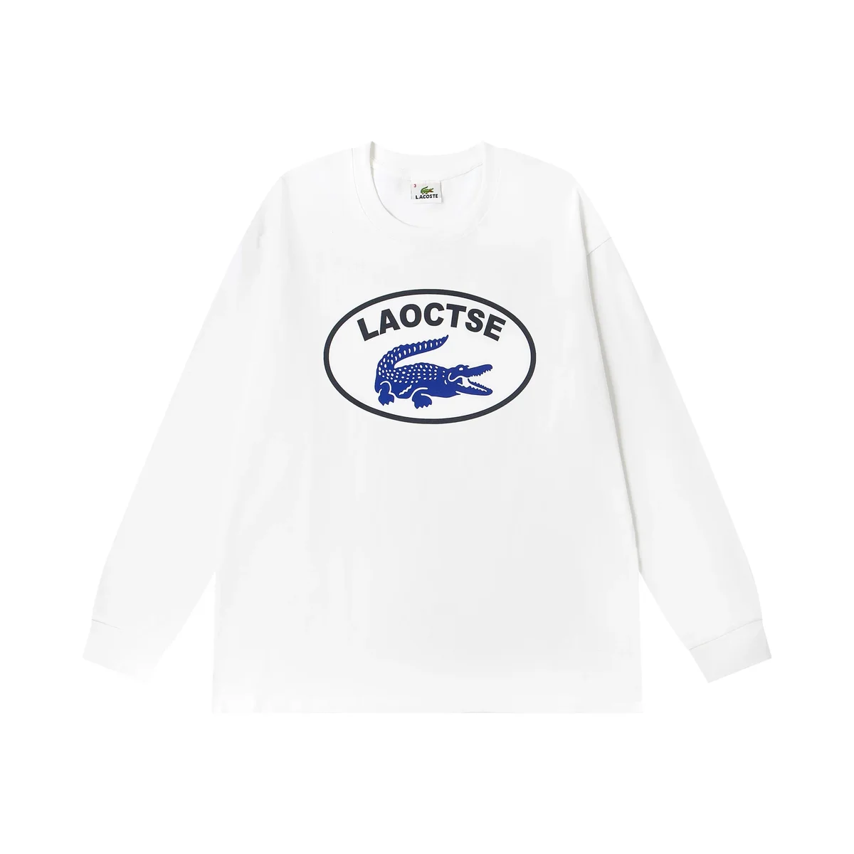 Lacoste Lacoste L.12.12 White Crocodile Graphic Long Sleeve T-Shirt White - 1