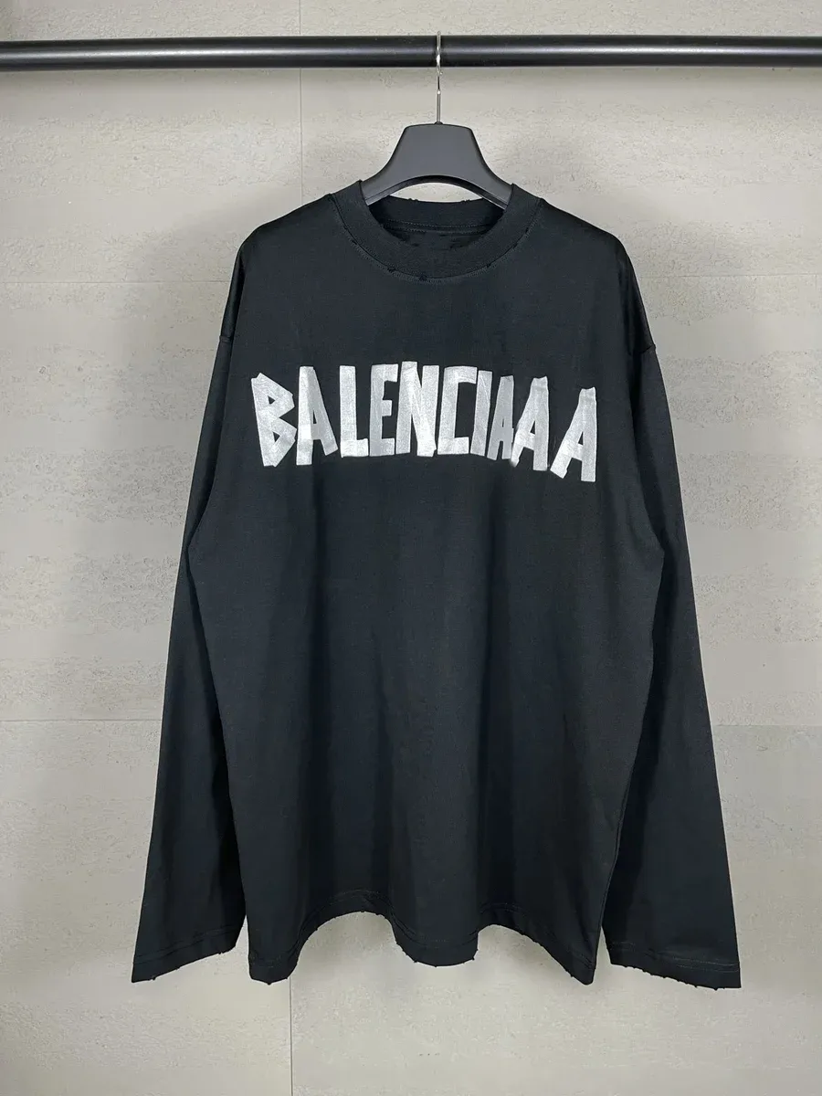 Balenciaga Balenciaga Oversized Logo T-Shirt Black/Blue Black - 1