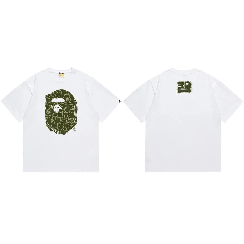 A Bathing Ape BAPE White Olive Green BAPE STA T-Shirt White - 1