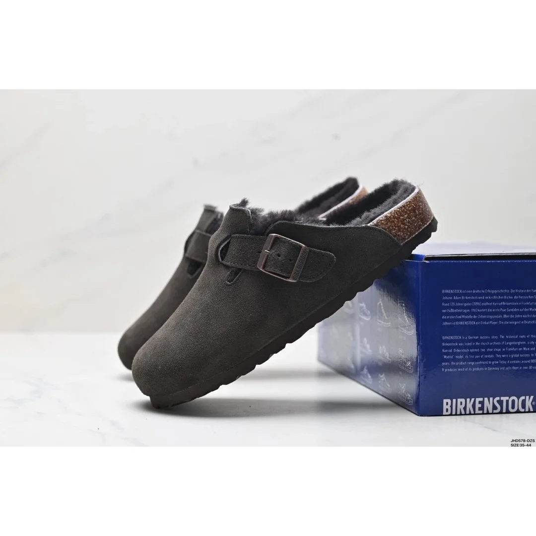 Birkenstock Birkenstock Boston Dark Brown Shearling Loafers Brown - 1