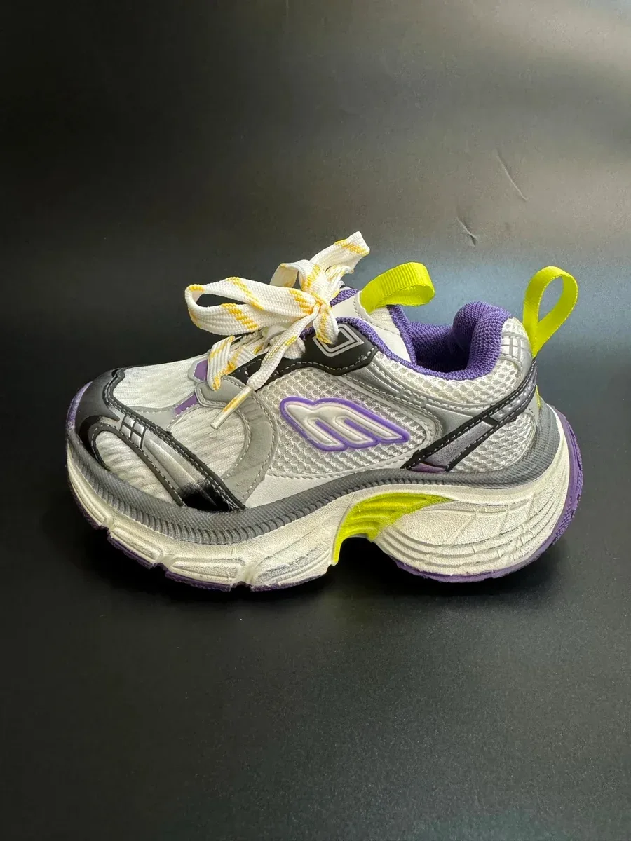 Other Unisex Platform Sneakers White/Purple/Yellow White - 1