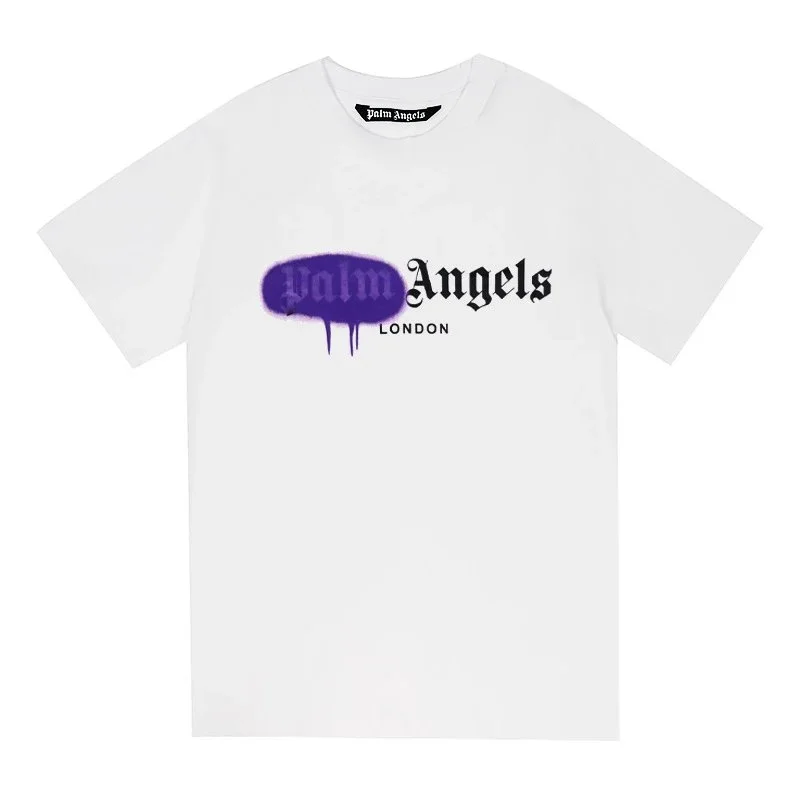 Palm Angels Palm Angels Palm London White Purple T-Shirt White - 1