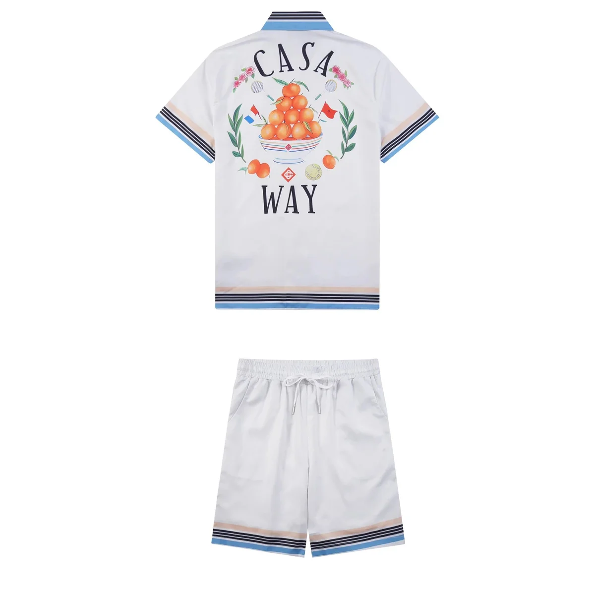 Other Casa Way White Orange Print Co-ord Set White - 1