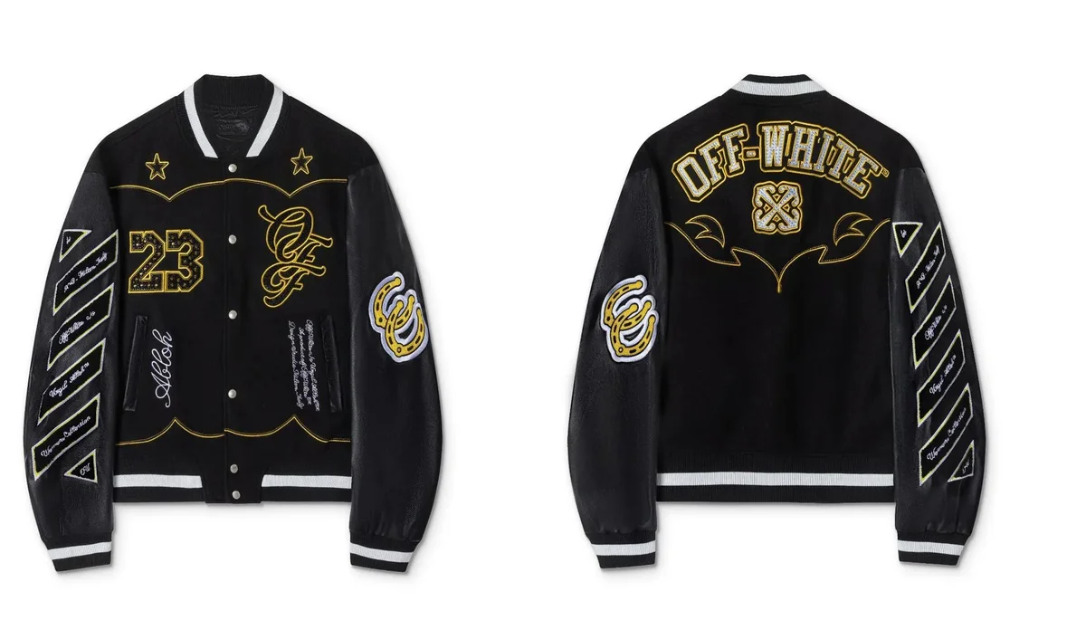 Off-White Off-White OW Out Of Office Black Letterman Jacket Black