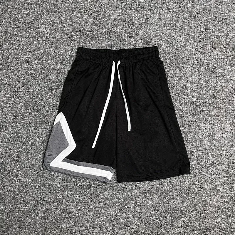 Other Black Mesh Basketball Shorts with White & Grey Accents Black - 1