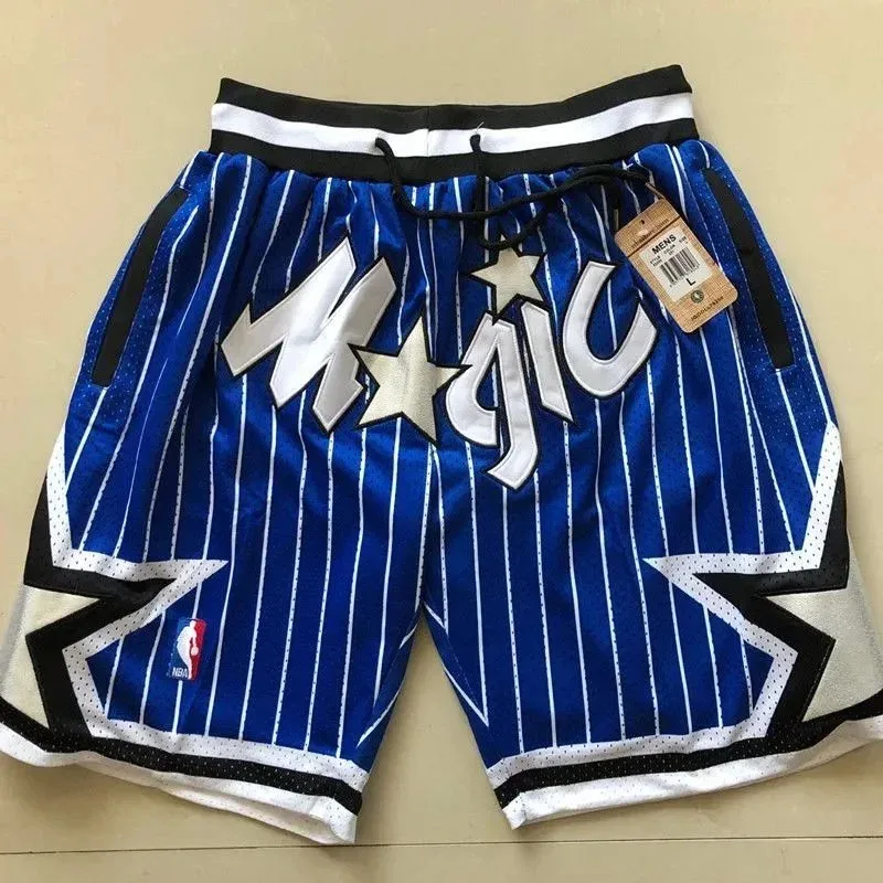 Other NBA Orlando Magic Blue & White Striped Shorts DD-21 Blue - 1