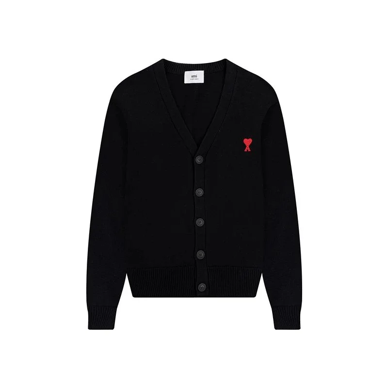 Ami Paris Ami Paris Black AM Heart Cardigan Black - 1