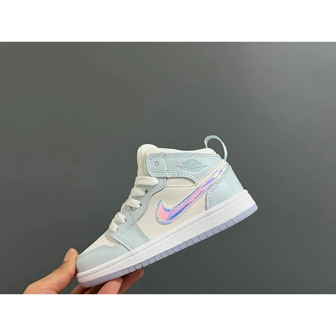 Jordan Nike Air Jordan 1 Mid Holographic Sail/University Red Sneakers White - 1