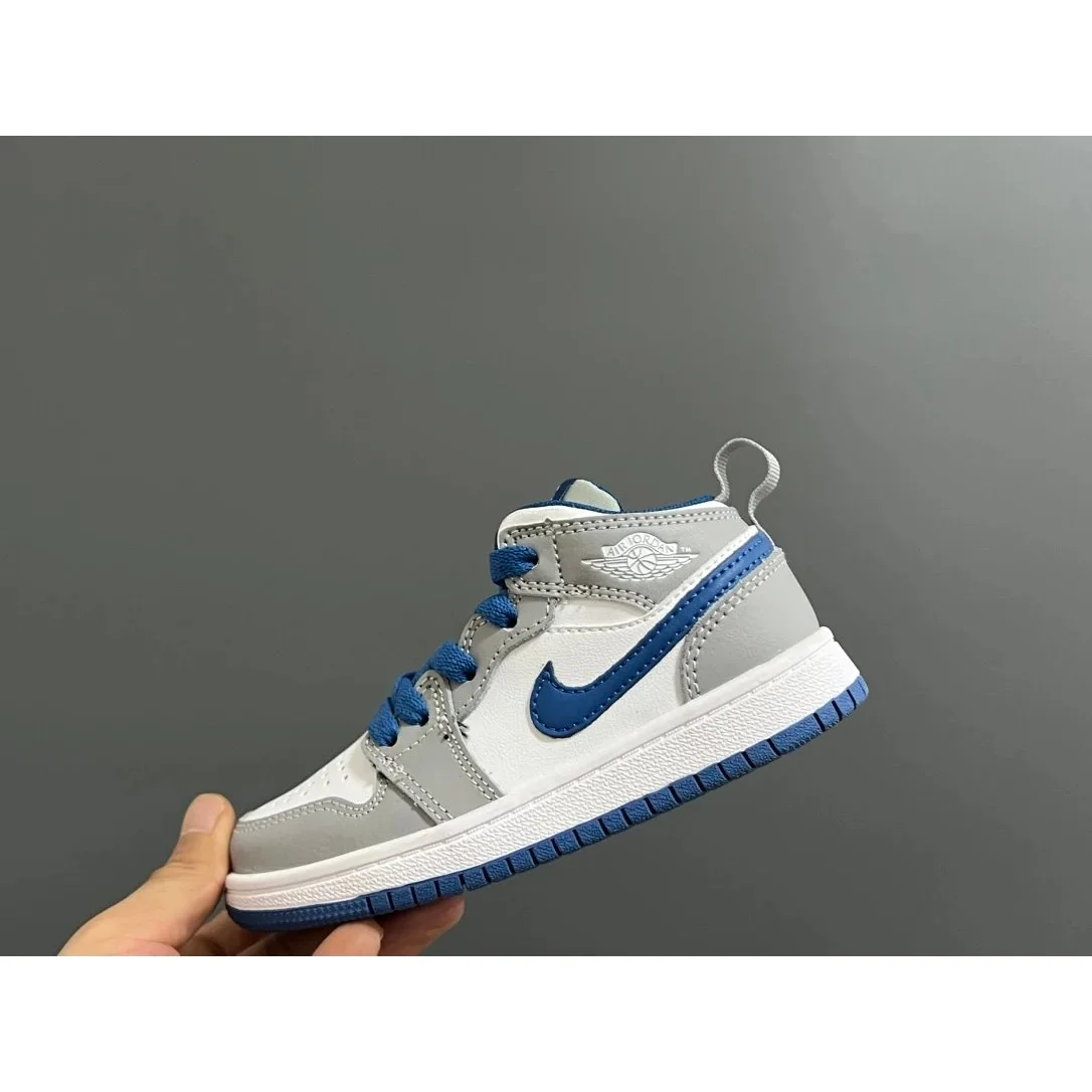 Jordan Nike Air Jordan 1 Mid Grey/Blue Sneakers Grey - 1