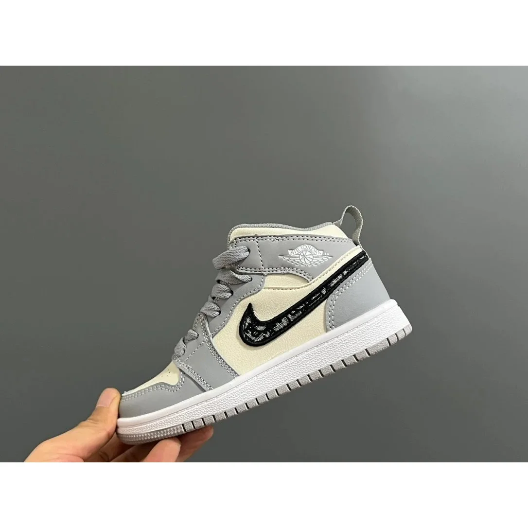 Jordan Nike Air Jordan 1 Mid BB-07 Grey/Black Sneakers Grey - 1