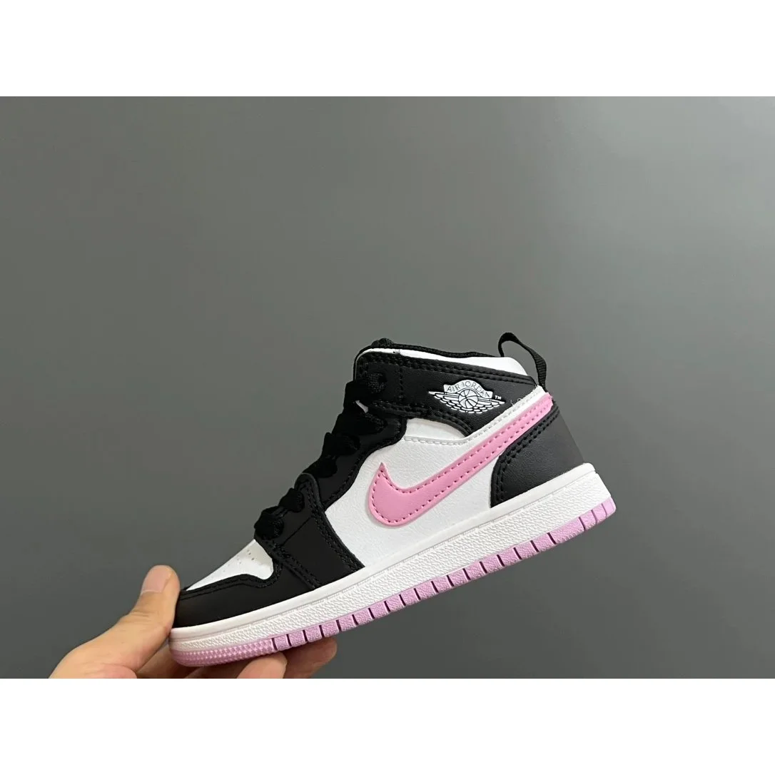 Jordan Nike Air Jordan 1 Mid Black/Pink Sneakers Black - 1