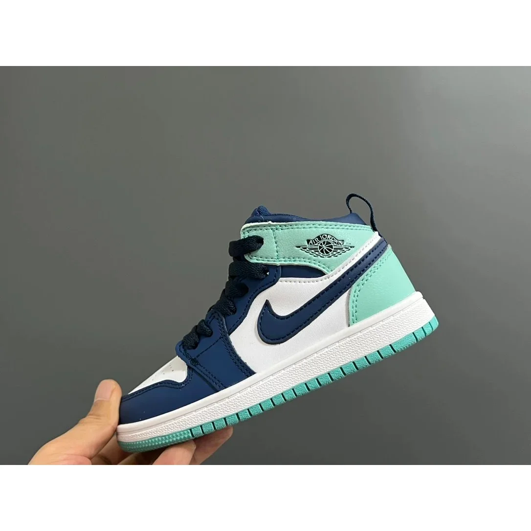 Jordan Nike Air Jordan 1 Mid Midnight Navy/Turquoise Sneakers Blue - 1