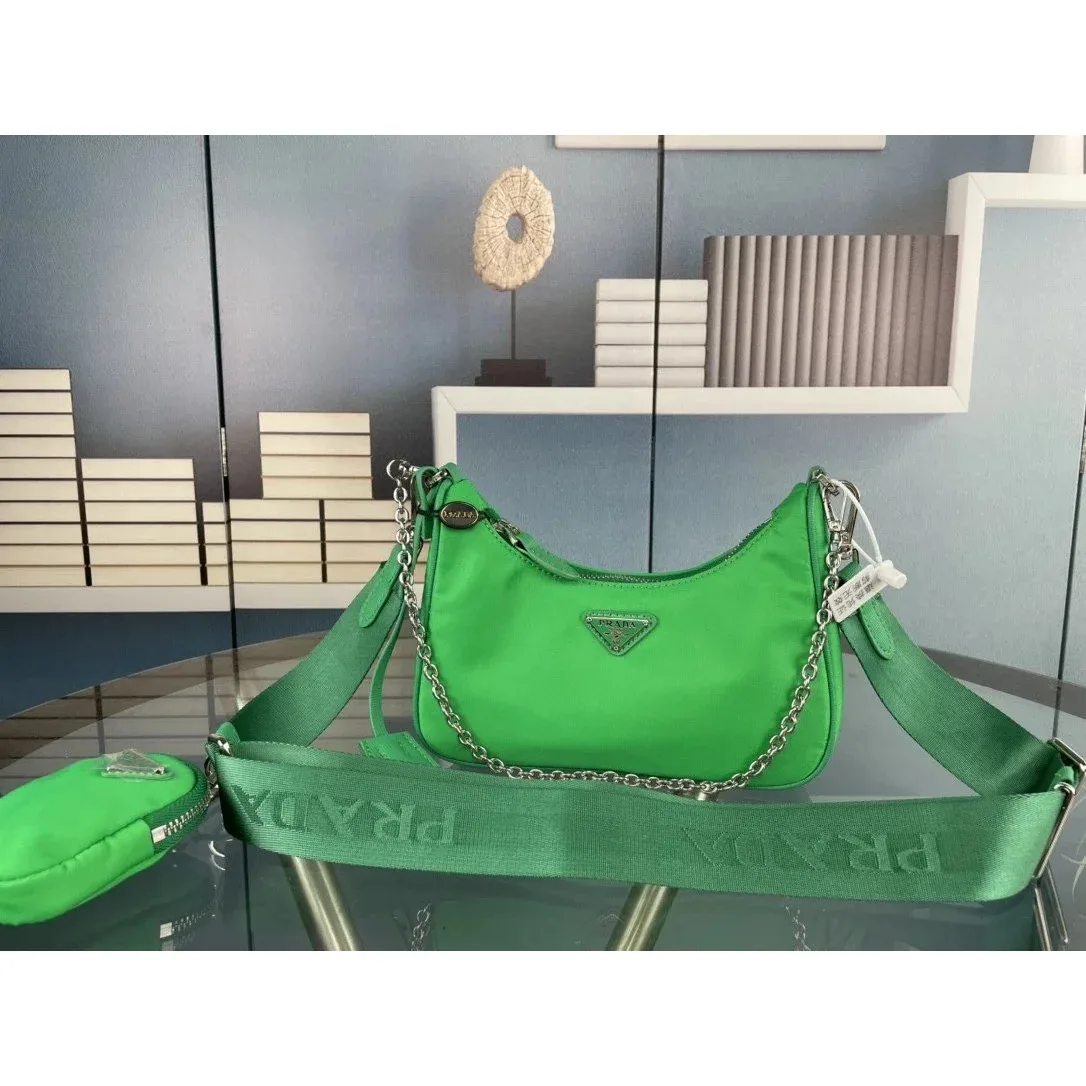 Prada Prada Re-Nylon Green Nylon Crossbody Bag Green - 1