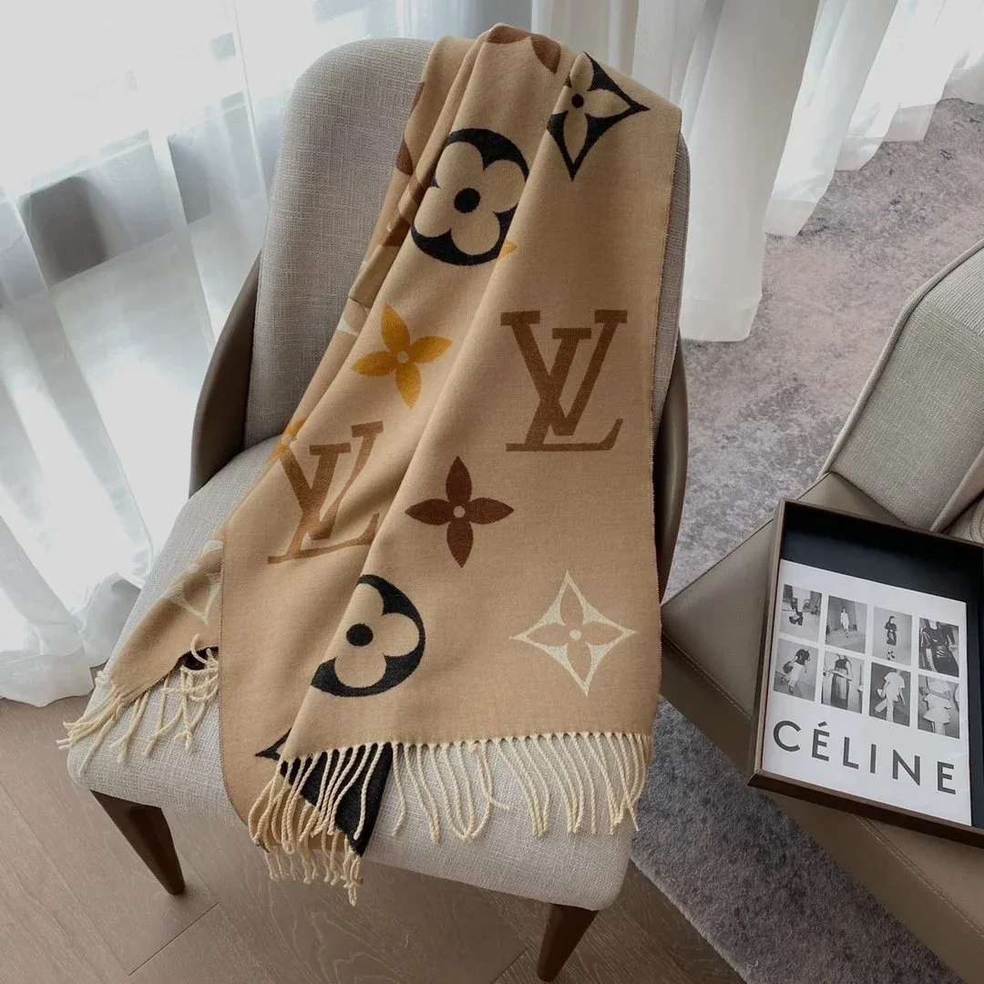 Louis Vuitton Louis Vuitton Monogram Scarf Beige Floral Beige