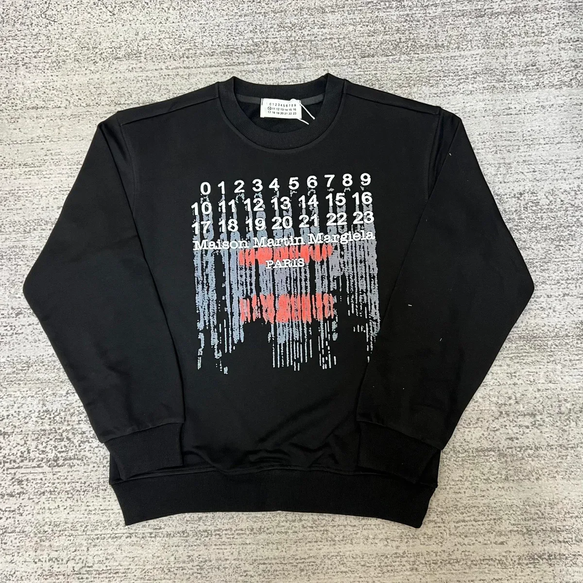 Maison Margiela Maison Margiela Black Printed Crewneck Sweatshirt Black - 1