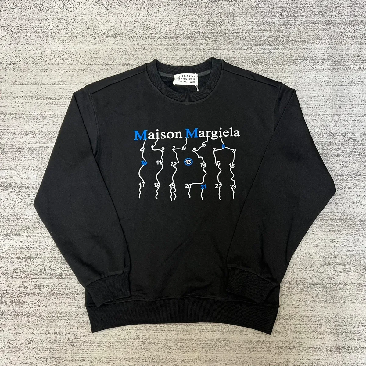 Maison Margiela Maison Margiela Black Graphic Crewneck Sweatshirt Black - 1